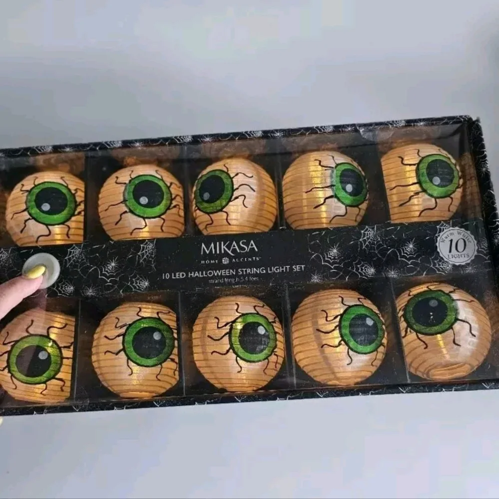 MIKASA Halloween Eyeball Lantern LED String Lights NEW